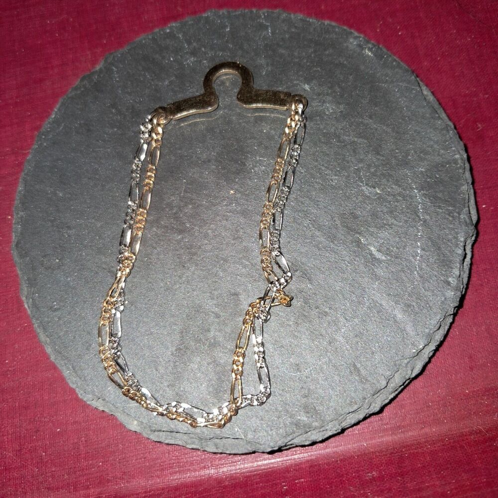 Vintage Tie Chain over button style Mixed Metals Necktie Accessory Formal Wear